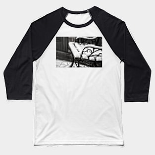 Bench in Snow Baseball T-Shirt